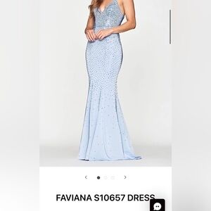 Faviana Light Blue Beaded Mermaid Gown- SIZE 4 WORN ONCE